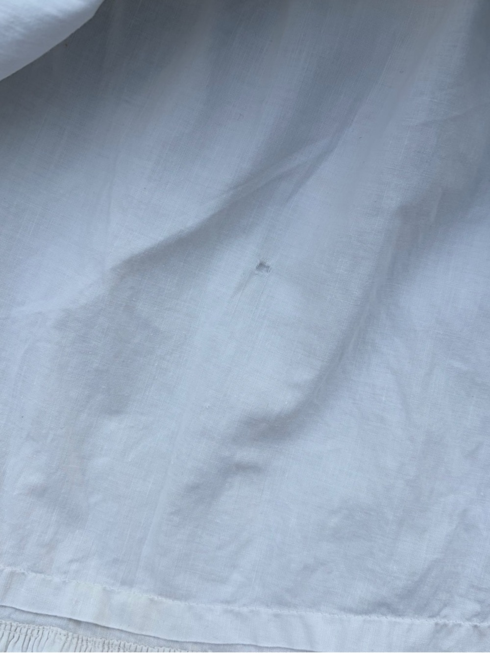 Antique Edwardian White Cotton Eyelet Tiered Prairie Midi Petticoat Dress Size 8 - Picture 13 of 16